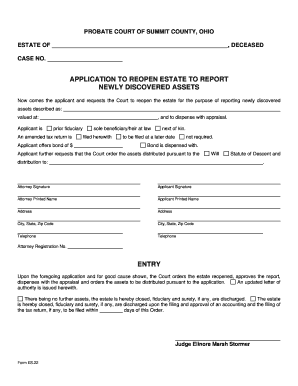 probate ohio summit court county pdffiller form sample