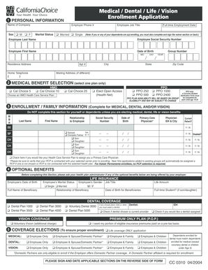 CaliforniaChoice Enrollment Application