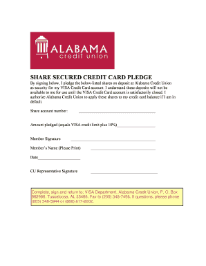 Share Secured Credit Card Pledge
