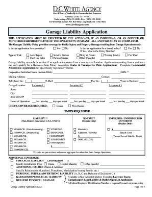 Garage Liability Application