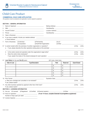 Commercial Child Care Application
