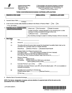 Term Conversion/Exchange Express Application