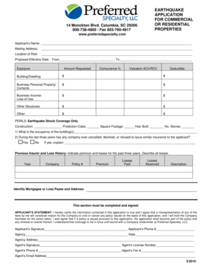 Earthquake Insurance Application