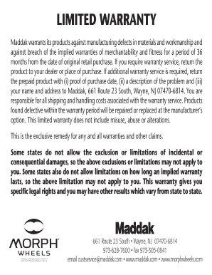 Maddak Product Limited Warranty Registration