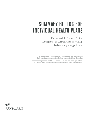 Summary Billing for Individual Health Plans