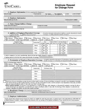Employee Request for Change Form