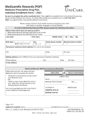 MedicareRx Rewards PDP Enrollment Form