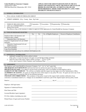 Group Life Insurance Application