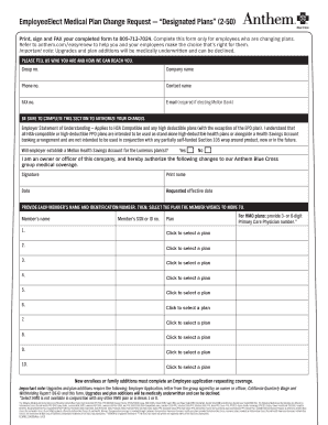 Employee Medical Plan Change Request