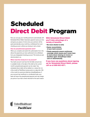 Scheduled Direct Debit Authorization Form