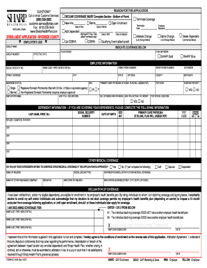 Sharp Health Plan Enrollment Application