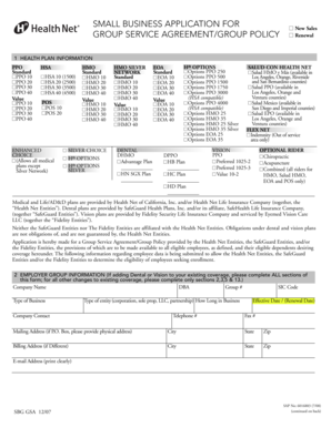 Health Net Group Service Agreement Application