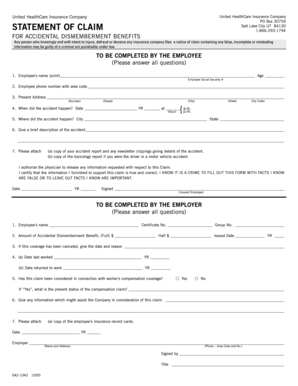 Accidental Dismemberment Claim Form