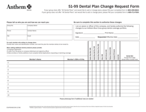 Dental Plan Change Request Form