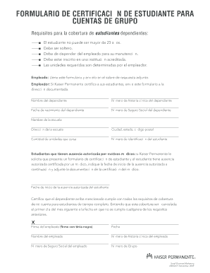 Student Certification Form for Group Accounts