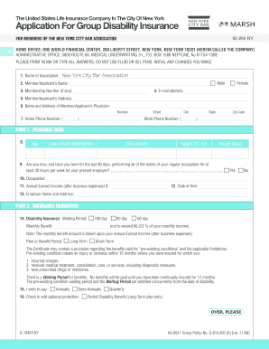Group Disability Insurance Application