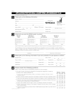 MOAA Leader Term Life Insurance Application