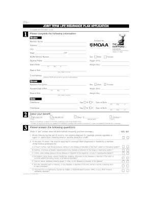 MOAA Joint Term Life Insurance Plan Application