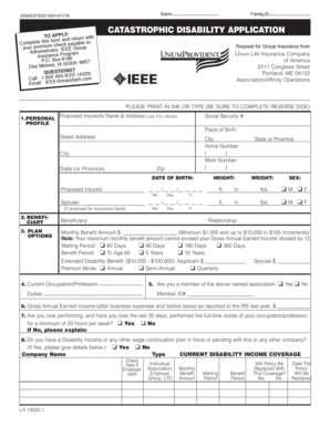 Catastrophic Disability Application