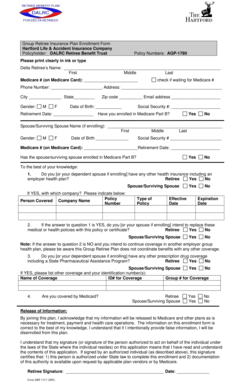 Group Retiree Insurance Plan Enrollment Form