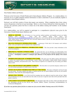 USF Student-Athlete Medical Forms