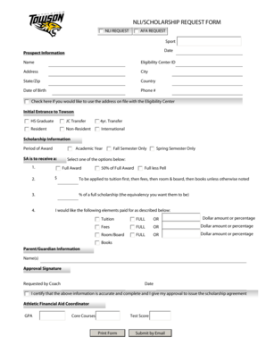 NLI Scholarship Request Form