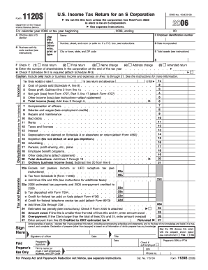 US Federal S Corporation Tax Return Form 1120S