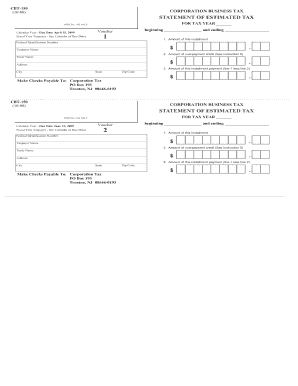 New Jersey Corporation Business Tax Statement