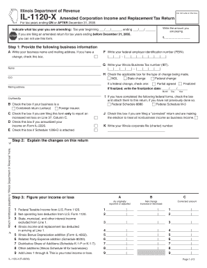 Illinois IL-1120-X Amended Corporation Income and Replacement Tax Return
