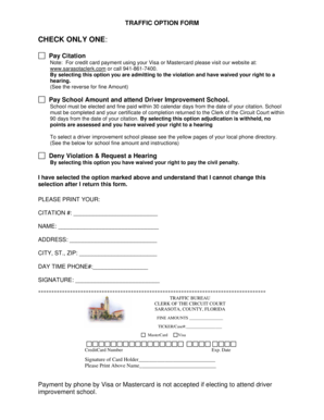 Traffic Citation Payment Form