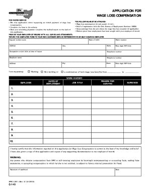 Ohio Wage Loss Compensation Application