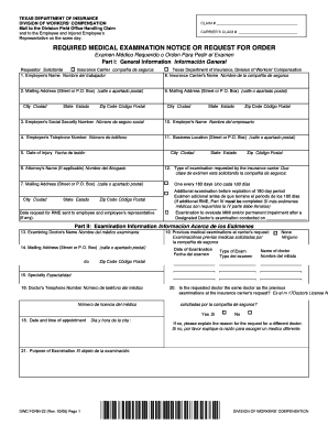 Texas Workers' Compensation Required Medical Examination Notice