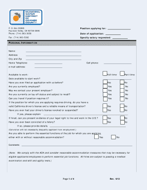 Employment Application Form