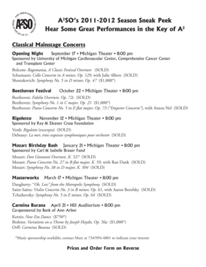 A2SO 2011-2012 Season Sneak Peek