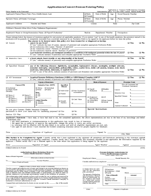 Conseco Health Insurance Conversion Application