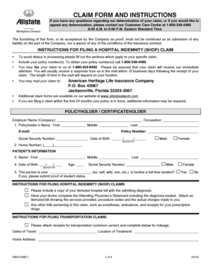Hospital Indemnity Claim Form