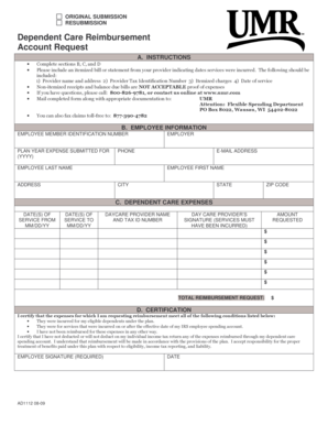 Dependent Care Reimbursement Form