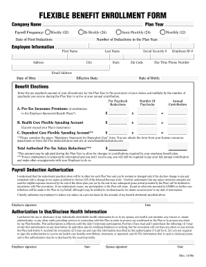 Flexible Benefit Enrollment Form