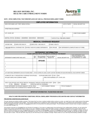 Health Care Enrollment Form
