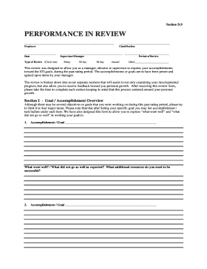 Employee Performance Review Form