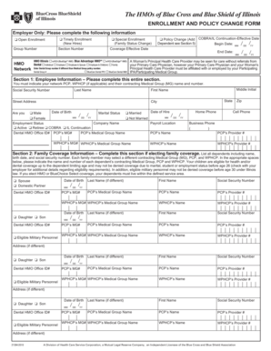 Blue Cross and Blue Shield of Illinois Enrollment Form