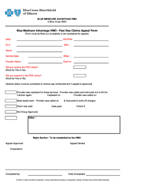 MA HMO PDC Appeal Form - Blue Cross Blue Shield of Illinois