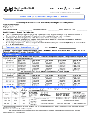 Benefit Plan Selection Form