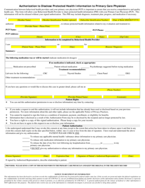 Authorization to Disclose Protected Health Information