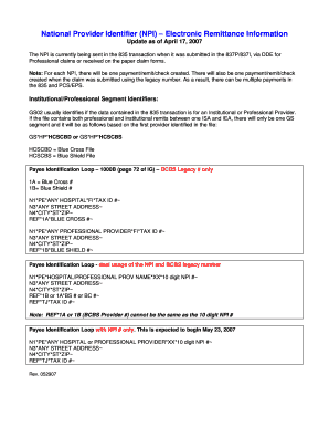 Blue cross claim form - National Provider Identifier (NPI) - Blue Cross Blue Shield of Illinois