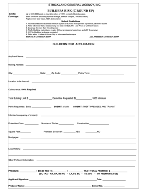 Builders Risk Application
