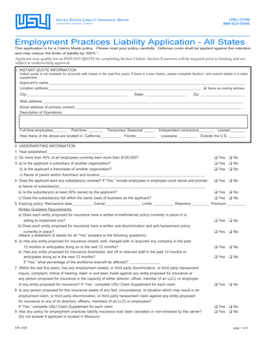 Employment Practices Liability Application