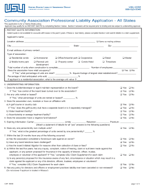 Community Association Professional Liability Application