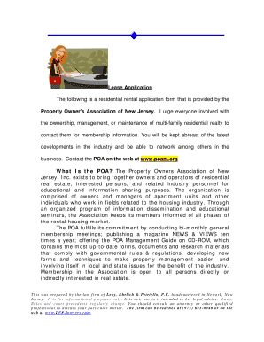 POA Rental Application