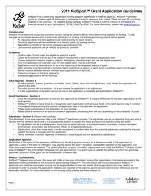 2011 KidSport Grant Application